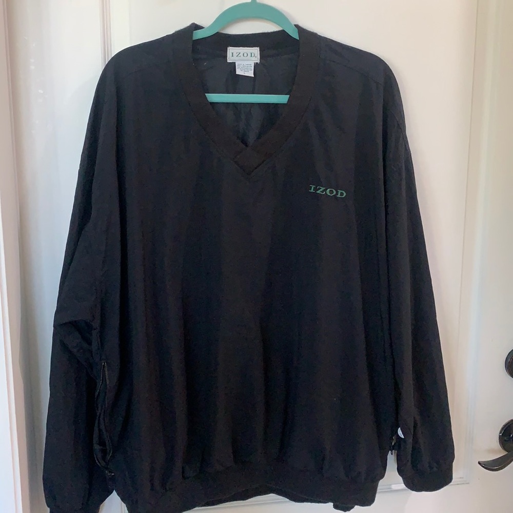 - EUC Izod Black nylon pull over sweatshirt large